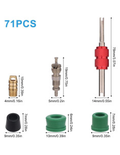 Kit de Reparación A/C de Coche 71pcs PEUTIER con Herramientas 2