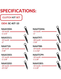 Kit de Herramientas de Alineación de Embrague SOUTHEASTCLUTCH - 10 Tamaños 2