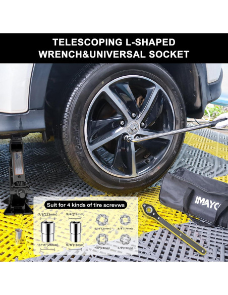 Gato de Tijera IMAYCC 2 Toneladas para Coche - Kit Completo