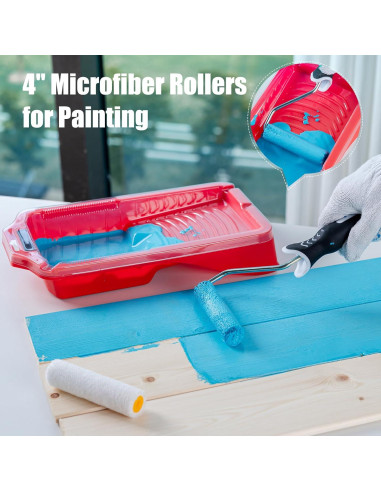 Kit de Rodillo de Pintura Mister Rui 12 Piezas 10 cm Microfibra