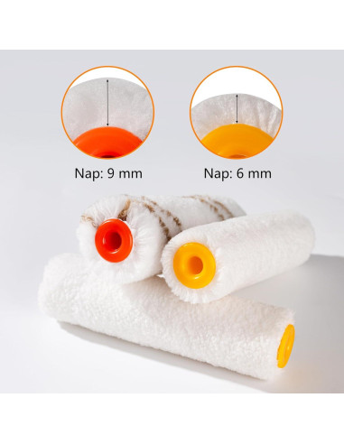 Kit de Rodillo de Pintura Mister Rui 12 Piezas 10 cm Microfibra