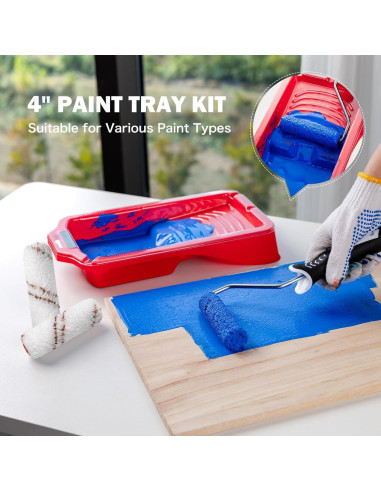 Kit de Rodillo de Pintura Mister Rui 12 Piezas 10 cm Microfibra