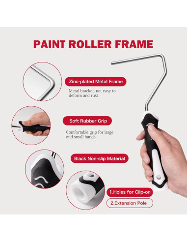 Kit de Rodillo de Pintura Mister Rui 12 Piezas 10 cm Microfibra