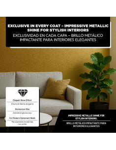 Pintura de Pared Metálica LM-Kreativ 2L Oro Champán Brillo 2