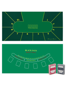 Juego de Póker y Blackjack Potomac - Tapete Fieltro 182x91 cm