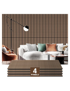 Paneles Acústicos de Madera RITOLLO 120x60 cm Nuez Natural - 4 PCS