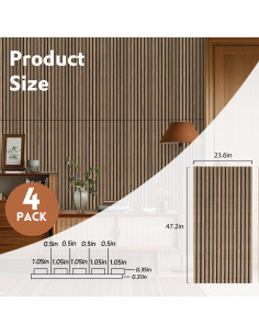 Paneles Acústicos de Madera RITOLLO 120x60 cm Nuez Natural - 4 PCS 2