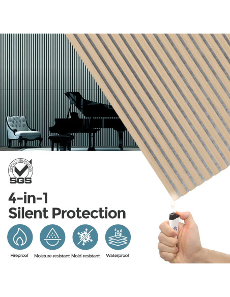 Paneles Acústicos de Madera AKUMAX 2 Piezas 60x120 cm Roble Clásico