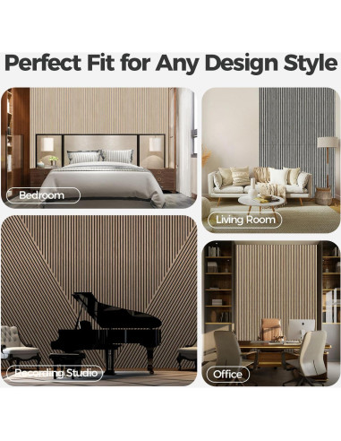 Paneles Acústicos de Madera AKUMAX 2 Piezas 60x120 cm Roble Clásico