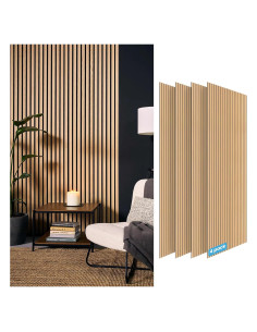 Panel Acústico de Madera 3D Supply Depot 4 Piezas 121.9x42x7.2cm
