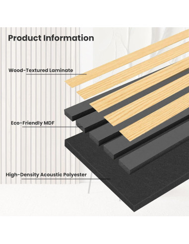 Panel Acústico de Madera 3D Supply Depot 4 Piezas 121.9x42x7.2cm