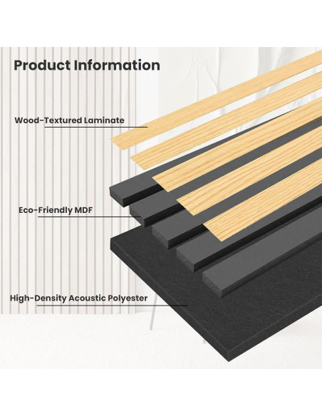 Panel Acústico de Madera 3D Supply Depot 4 Piezas 121.9x42x7.2cm