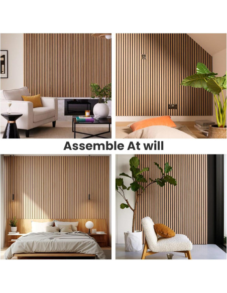 Panel Acústico de Madera 3D Supply Depot 4 Piezas 121.9x42x7.2cm