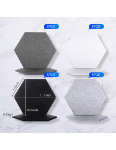 24 Paneles Acústicos Hexagonales 30x26 cm Aislantes Sonido 2