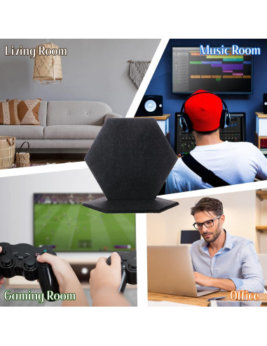 24 Paneles Acústicos Hexagonales 30x26 cm Aislantes Sonido