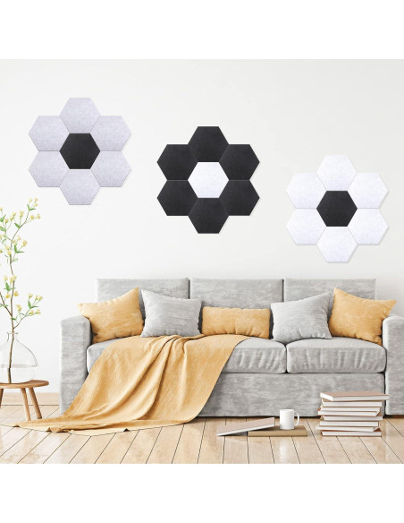 24 Paneles Acústicos Hexagonales 30x26 cm Aislantes Sonido