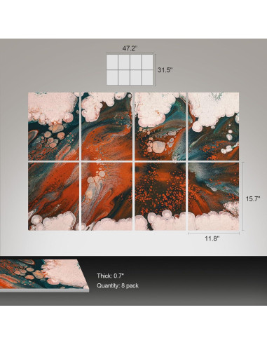 Paneles Acústicos UMIACOUSTICS 8 Pcs 40x30cm Naranja-Clara