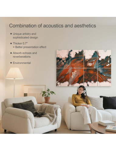 Paneles Acústicos UMIACOUSTICS 8 Pcs 40x30cm Naranja-Clara