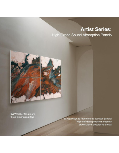 Paneles Acústicos UMIACOUSTICS 8 Pcs 40x30cm Naranja-Clara