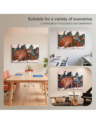 Paneles Acústicos UMIACOUSTICS 8 Pcs 40x30cm Naranja-Clara