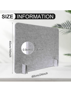 Divisor Acústico de Escritorio Fabbay 2 Pcs 40x60cm Gris 2