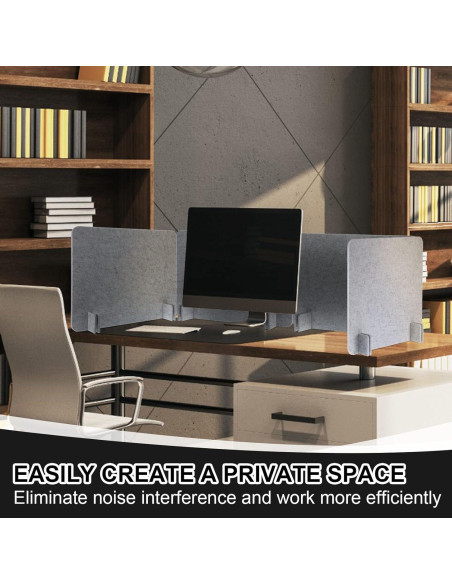 Divisor Acústico de Escritorio Fabbay 2 Pcs 40x60cm Gris