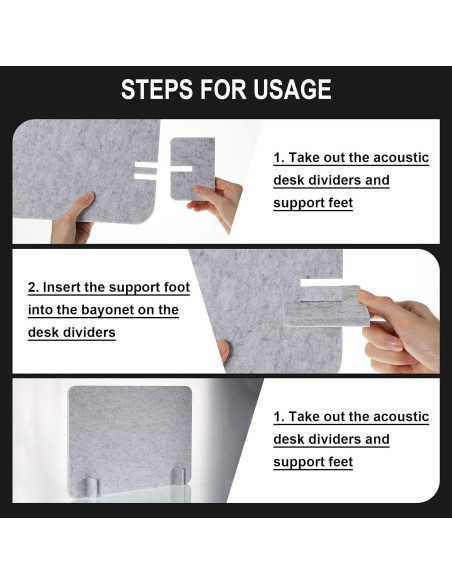 Divisor Acústico de Escritorio Fabbay 2 Pcs 40x60cm Gris