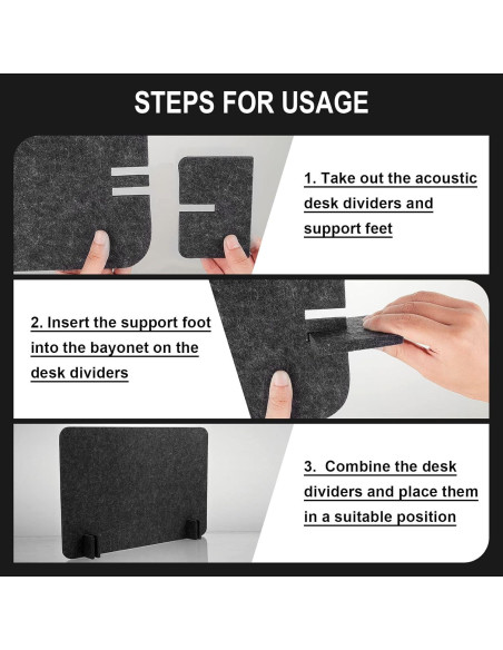 Divisores Acústicos de Escritorio Fabbay 4 Pcs 40x60 cm