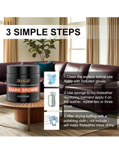 Bálsamo Recoloración Cuero JROGIF 200ml Marrón Oscuro