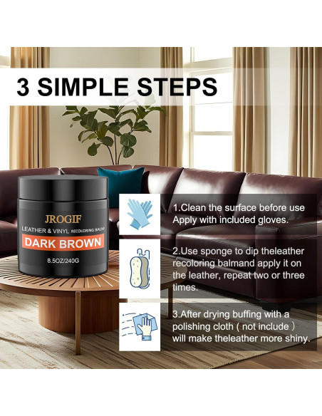 Bálsamo Recoloración Cuero JROGIF 200ml Marrón Oscuro