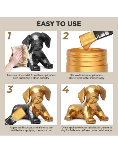 Pintura Acrílica Metálica Dorada Nicpro 1000ml Secado Rápido