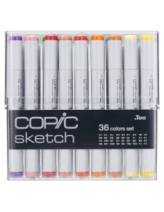 Set de 36 Marcadores Copic Sketch a Base de Alcohol - Colores Básicos