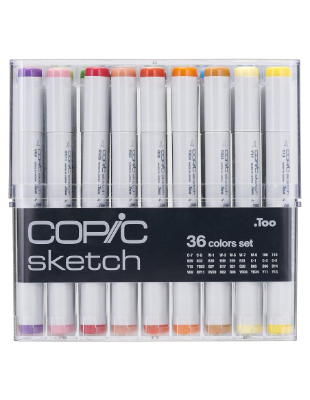 Set de 36 Marcadores Copic Sketch a Base de Alcohol - Colores Básicos