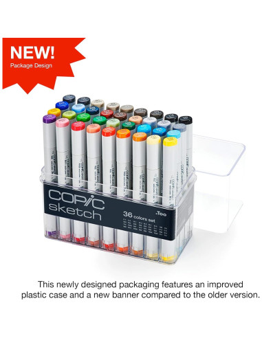Set de 36 Marcadores Copic Sketch a Base de Alcohol - Colores Básicos