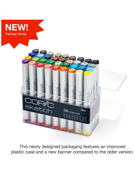 Set de 36 Marcadores Copic Sketch a Base de Alcohol - Colores Básicos
