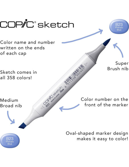 Set de 36 Marcadores Copic Sketch a Base de Alcohol - Colores Básicos