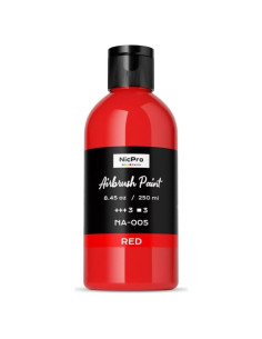 Pintura de Aerógrafo Nicpro Roja 250 ml Acrílica Lista para Usar