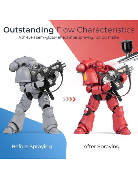 Pintura de Aerógrafo Nicpro Roja 250 ml Acrílica Lista para Usar