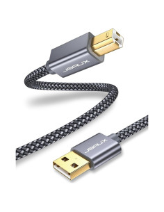 Cable USB 2.0 JSAUX Tipo A Macho a B Macho 2.01m Gris