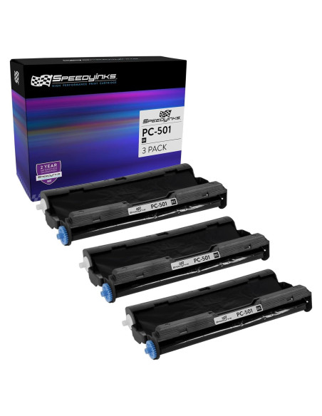 Cartucho de Fax SPEEDYINKS Brother PC501 Negro - Paquete de 3