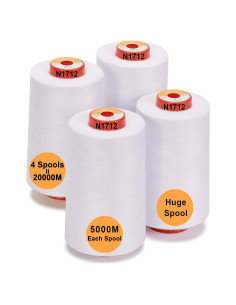 Hilo de Poliester New brothread 4 Conos 20000m Blanco 40S/2
