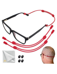 Soporte para Gafas SIGONNA - Cordón Silicona Ajustable Rojo