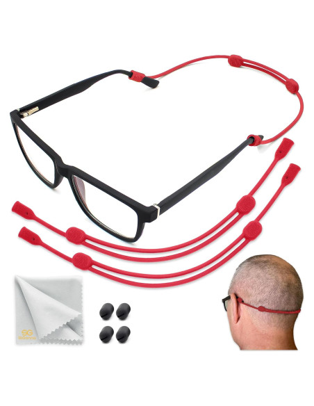 Soporte para Gafas SIGONNA - Cordón Silicona Ajustable Rojo Soporte para Gafas SIGONNA - Cordón Silicona Ajustable Rojo