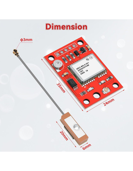 Módulo GPS GY-NEO-6MV2 Meshnology - 4 Piezas con Antena Cerámica