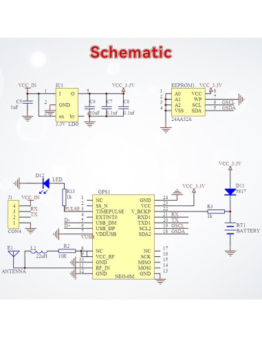 Módulo GPS GY-NEO-6MV2 Meshnology - 4 Piezas con Antena Cerámica
