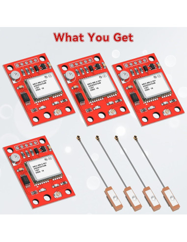 Módulo GPS GY-NEO-6MV2 Meshnology - 4 Piezas con Antena Cerámica