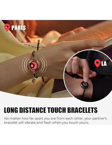 Pulseras de Toque a Distancia TOTWOO para Parejas - Vibración y Luz