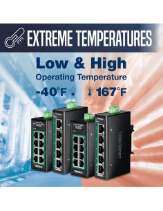 Interruptor Industrial Gigabit PoE+ TRENDnet TI-PGLC80 8 Puertos 2