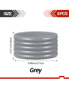 Anillos de Silicona para Raqueta Genérico 8 Pcs Gris 2
