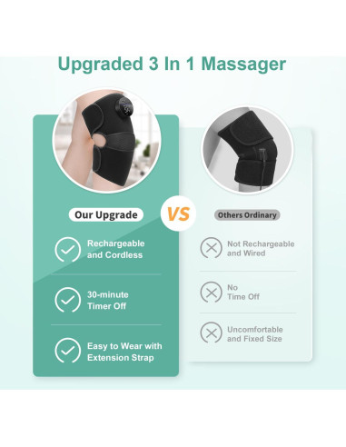 Masajeador de Rodilla Calentado Medcursor 3 en 1 con Vibración